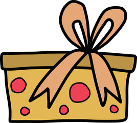 Hand Drawn Square Christmas Gift Box illustration