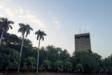 Big building in a clean place