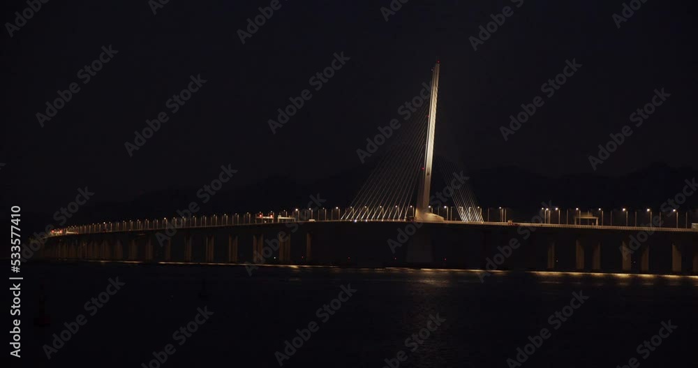 Wall mural bridge at night