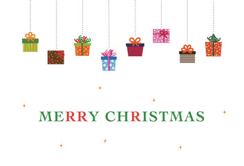 ギフトボックスのオーナメントのクリスマスカード