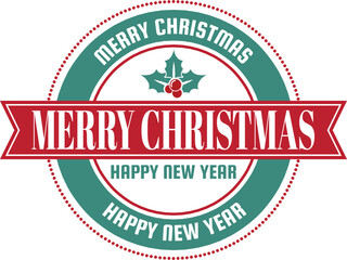 Merry Christmas and happy new year lettering and quote illustration