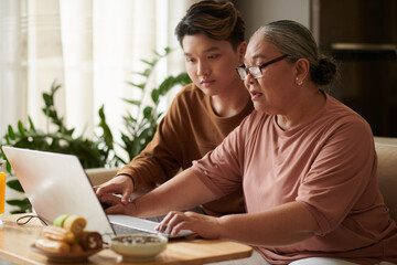 Senior Woman Working on Computer