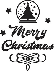 Merry Christmas lettering and quote illustration
