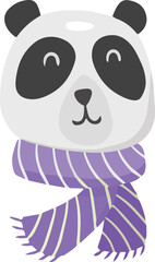 Fototapeta premium Hand Drawn cute panda and scarf illustration
