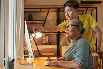 Grandmother Enjoying Learning Computing
