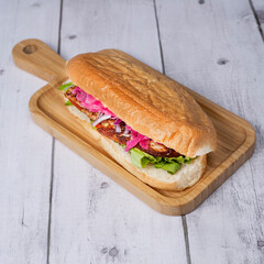 sandwich with ham and cheese