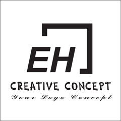 EH Square 2 Letter Logo Creative