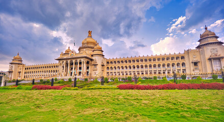 Fototapeta premium Vidhana Soudha in Bangalore, India, is the seat of the state legislature of Karnataka.