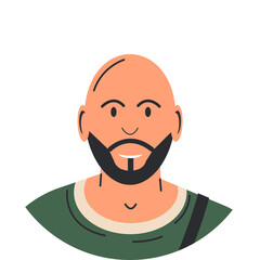 Bald young man with beard