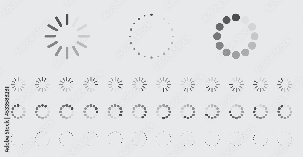 Fototapete circular loading buffering icons vector video ready for animation gif all keyframes frames bufring c