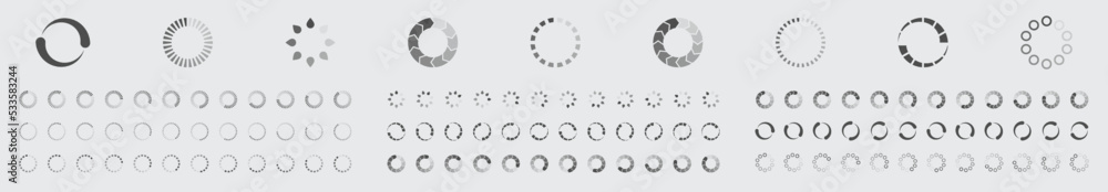 Fototapete circular loading buffering icons vector video ready for animation gif all keyframes frames bufring c