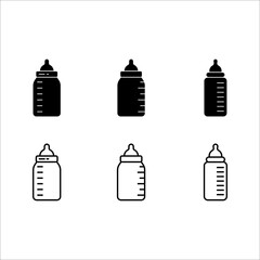 Milk Bottle icon set vector design template