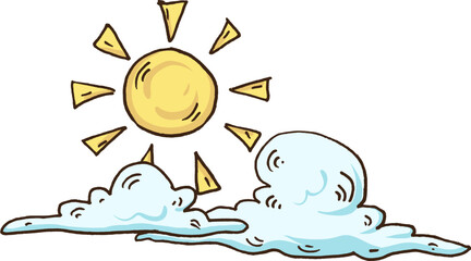 clouds hand drawn illustrations | cloud illustration | cloud in the sky | cloud and sun