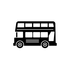 Vector black London bus icon on white background
