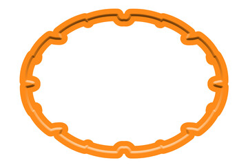 Beautiful circular shaped photo frame design with transparent background