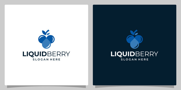 Fruits Berry logo with water oil logo graphic design vector illustration. Symbol, icon, creative