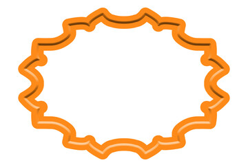 Beautiful circular shaped photo frame design with transparent background