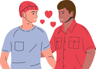 Multiethnic gay man couple