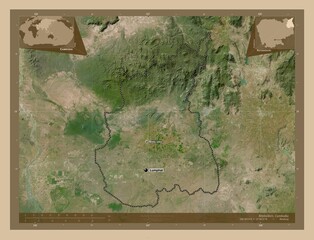 Rotanokiri, Cambodia. Low-res satellite. Labelled points of cities