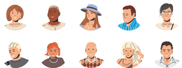 Different people avatars or user portraits