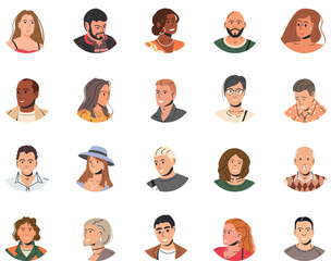 Different people avatars or user portraits
