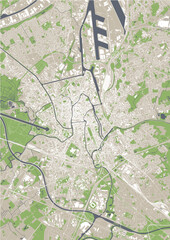 map of the city of Ghent, Belgium