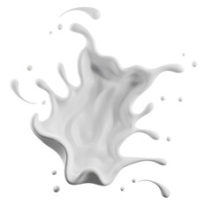 Milk splash  with clipping path , 3D Rendering, 3D illustration