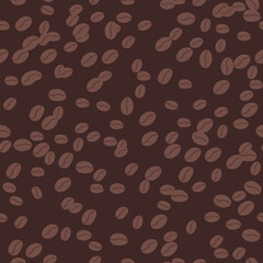 Obraz premium coffee beans seamless pattern Beautiful print in pastel tones. Background for textile, clothes, coffee shops, cafe and decor. Cute illustration