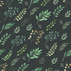 seamless background with leaves
