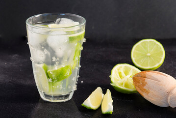 lime vodka and ice for summer