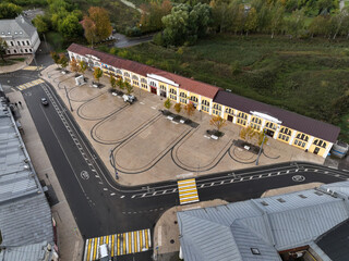 panoramic view from a drone on the historical part of the city of Rostov the Great on an autumn...