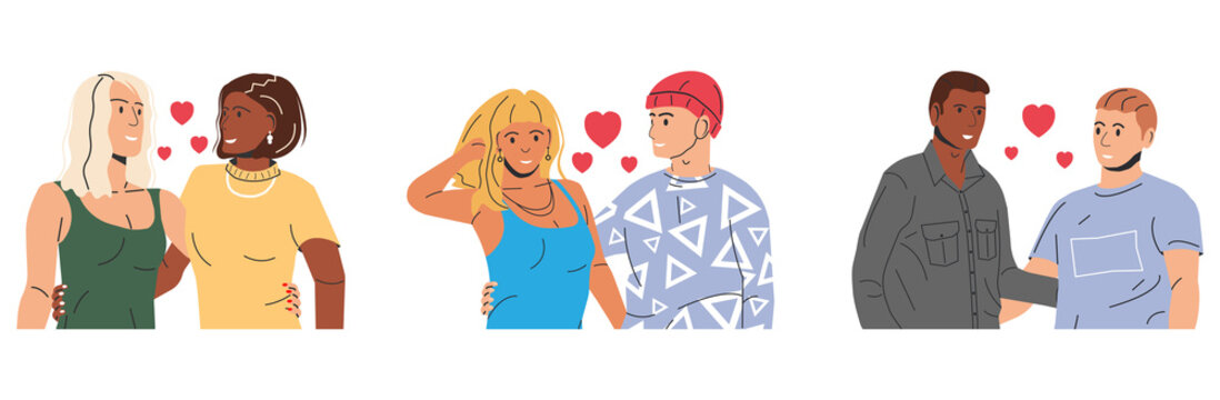 Collection of different types of couples