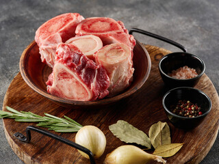 Beef Bones for Making Broth. Raw beef bones for soup - 533589258
