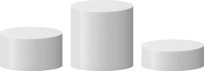 3D Grey Cylinder Podium