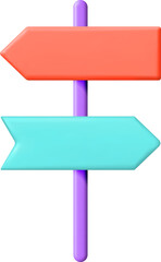 3D Empty Signpost with Directions