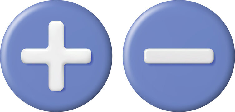 3d Plus and Minus Icon