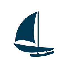 simple Sailing boat logo, Daily cruises, sea travel, vector logo-icon