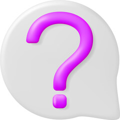 Naklejka premium 3D Speech bubble with Question Mark