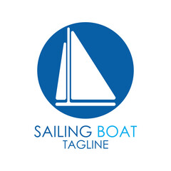 Fototapeta premium simple Sailing boat logo, Daily cruises, sea travel, vector logo-icon