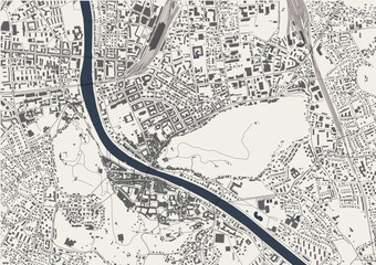 Naklejka premium map of the city of Salzburg, Austria