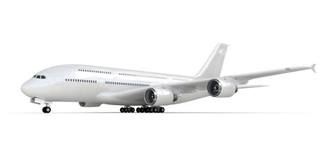 Perspektivische Ansicht auf ein Flugzeugmodell eines Passagierflugzeugs