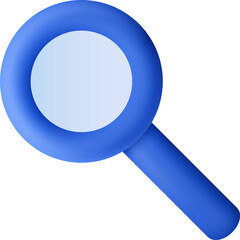 3D Blue Magnifying Glass