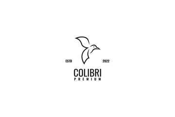 Flat colibri bird logo design vector illustration idea
