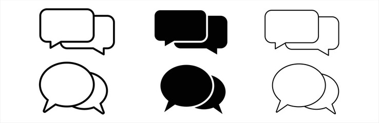 Chat icon. Chat message icon set. Bubble speech icon. Empty bubbles icon. Social media message. Vector illustration.