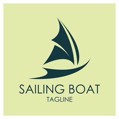 Obraz premium simple Sailing boat logo, Daily cruises, sea travel, vector logo-icon