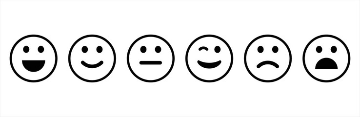 Fototapeta premium Emoticons icon set. Simple emoji collection. Vector illustration.