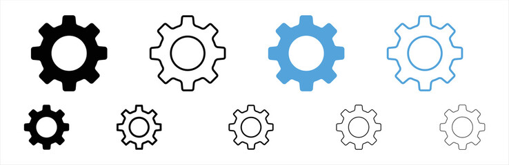 Gears icons set. Setting gears icon. For app settings button, web settings button. Vector illustration.