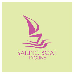 simple Sailing boat logo, Daily cruises, sea travel, vector logo-icon