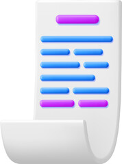 3D White Receipt Bill