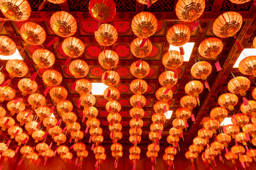 elegant, traditional Chinese red lantern decoration